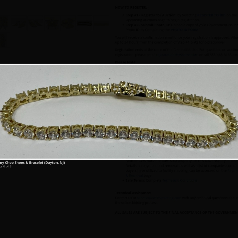 14K Gold Plated Anti-Tarnish Created Diamond Tennis Bracelet